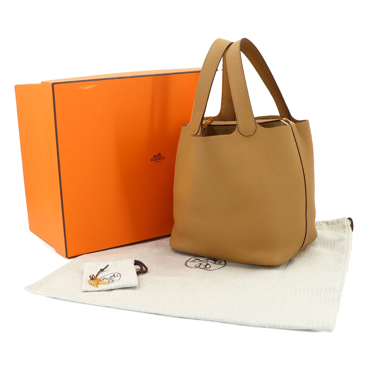 Picotin Lock MM Hand Bag Taurillon Clemence Biscuit Purse