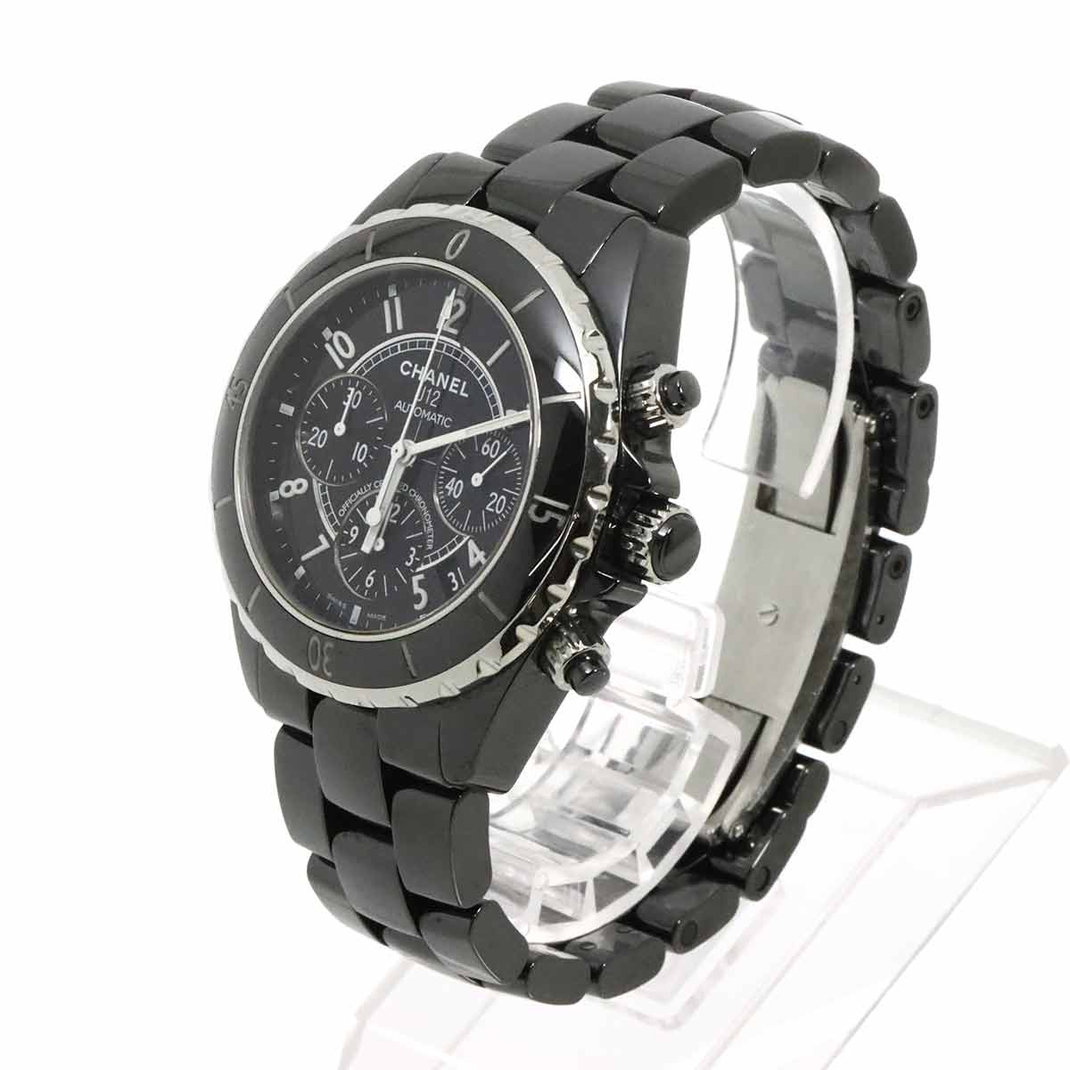 J12 41mm Chronograph H0940 Date Automatic Black Dial Mens