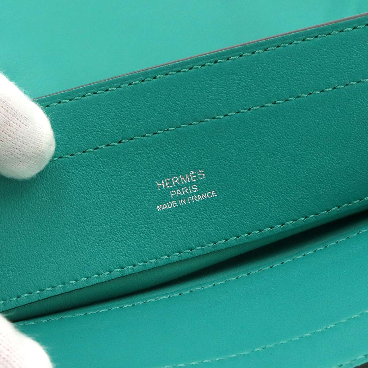 Aline Mini Shoulder Bag Veau Swift Vert Verone Purse