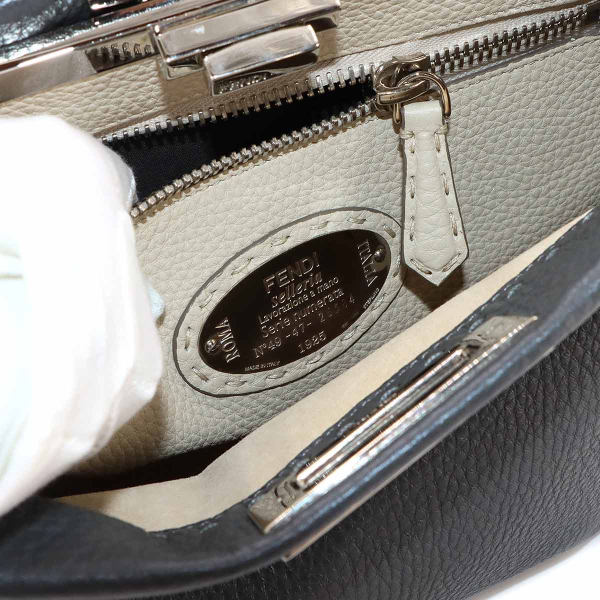 Seleria Peekaboo Regular Hand Shoulder Bag Leather Gray 8BN290