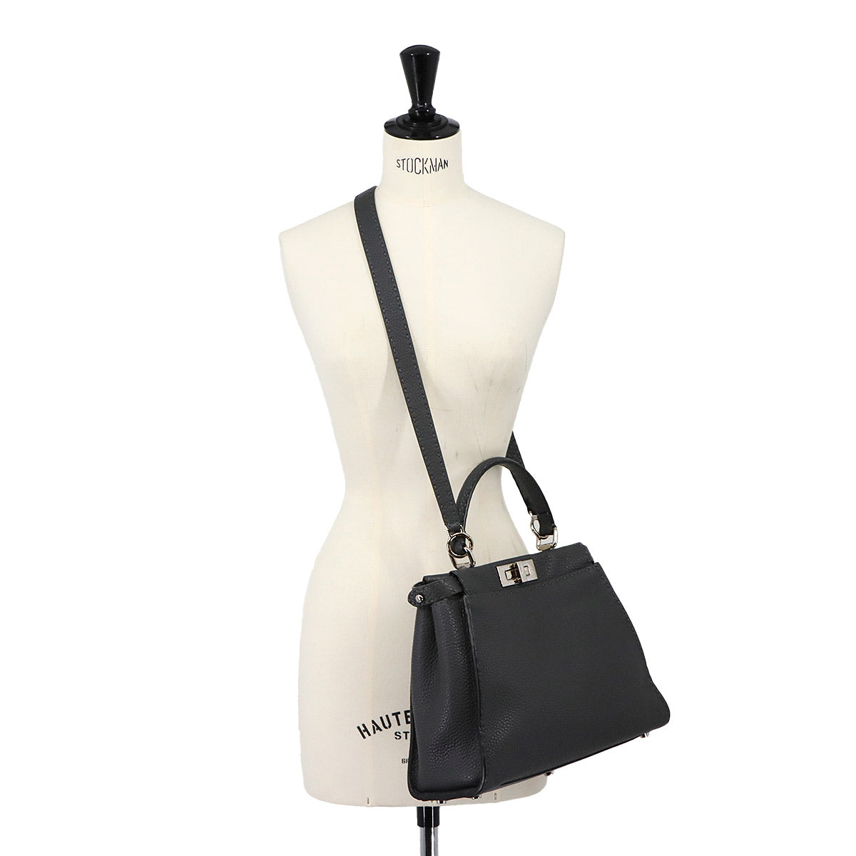 Seleria Peekaboo Regular Hand Shoulder Bag Leather Gray 8BN290