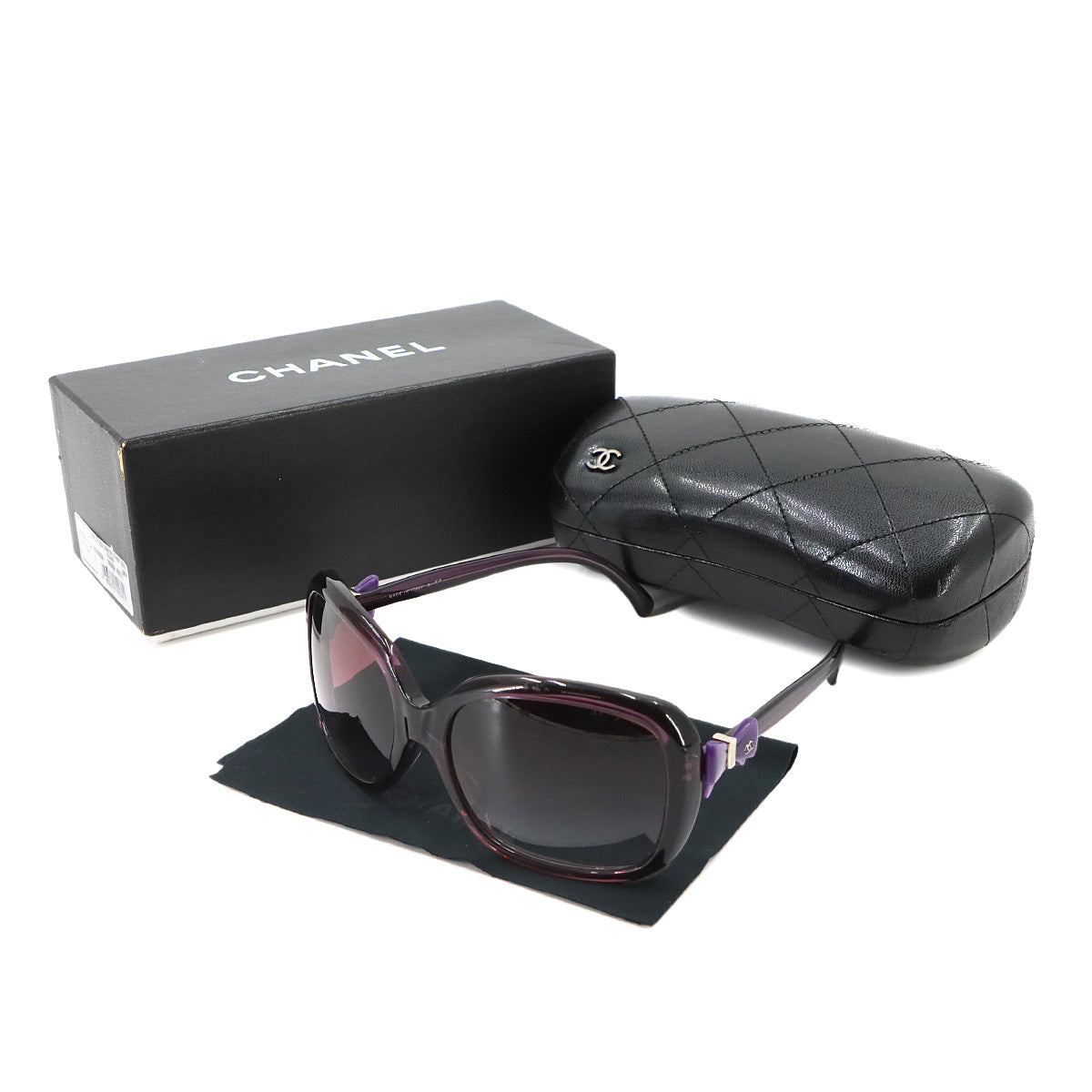 Sunglasses Ribbon Coco Logos Square Shape Purple Eyewear