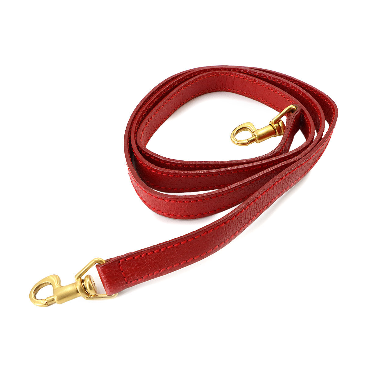 Bamboo 2way Hand Shoulder Bag Leather Red Purse