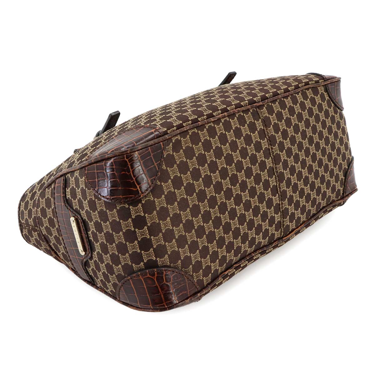 Macadam Boogie Hand Bag Canvas Leather Brown Vintage