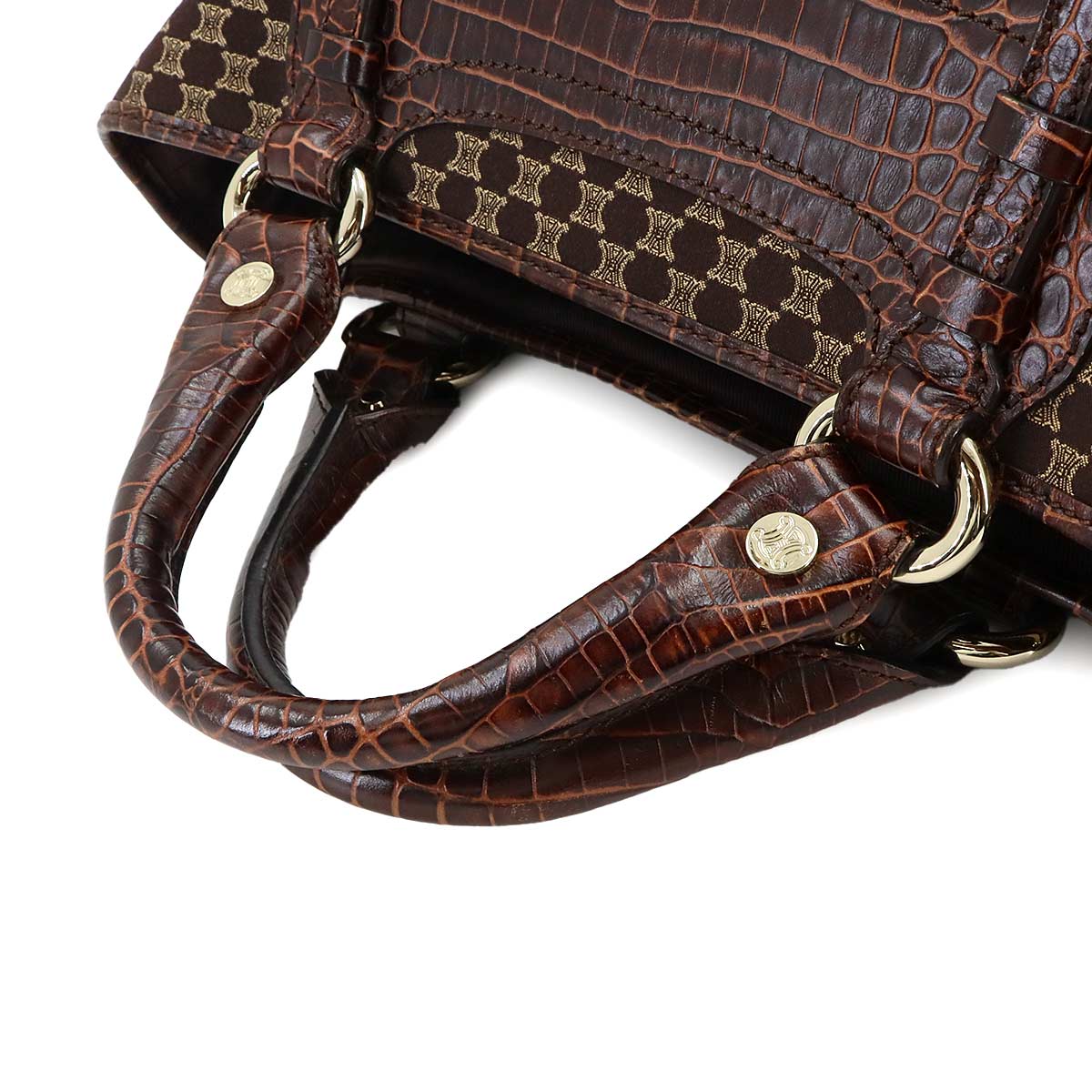 Macadam Boogie Hand Bag Canvas Leather Brown Vintage