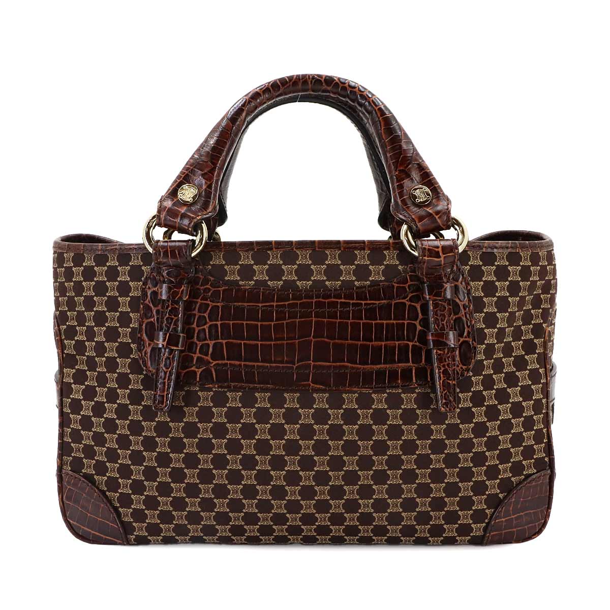 Macadam Boogie Hand Bag Canvas Leather Brown Vintage