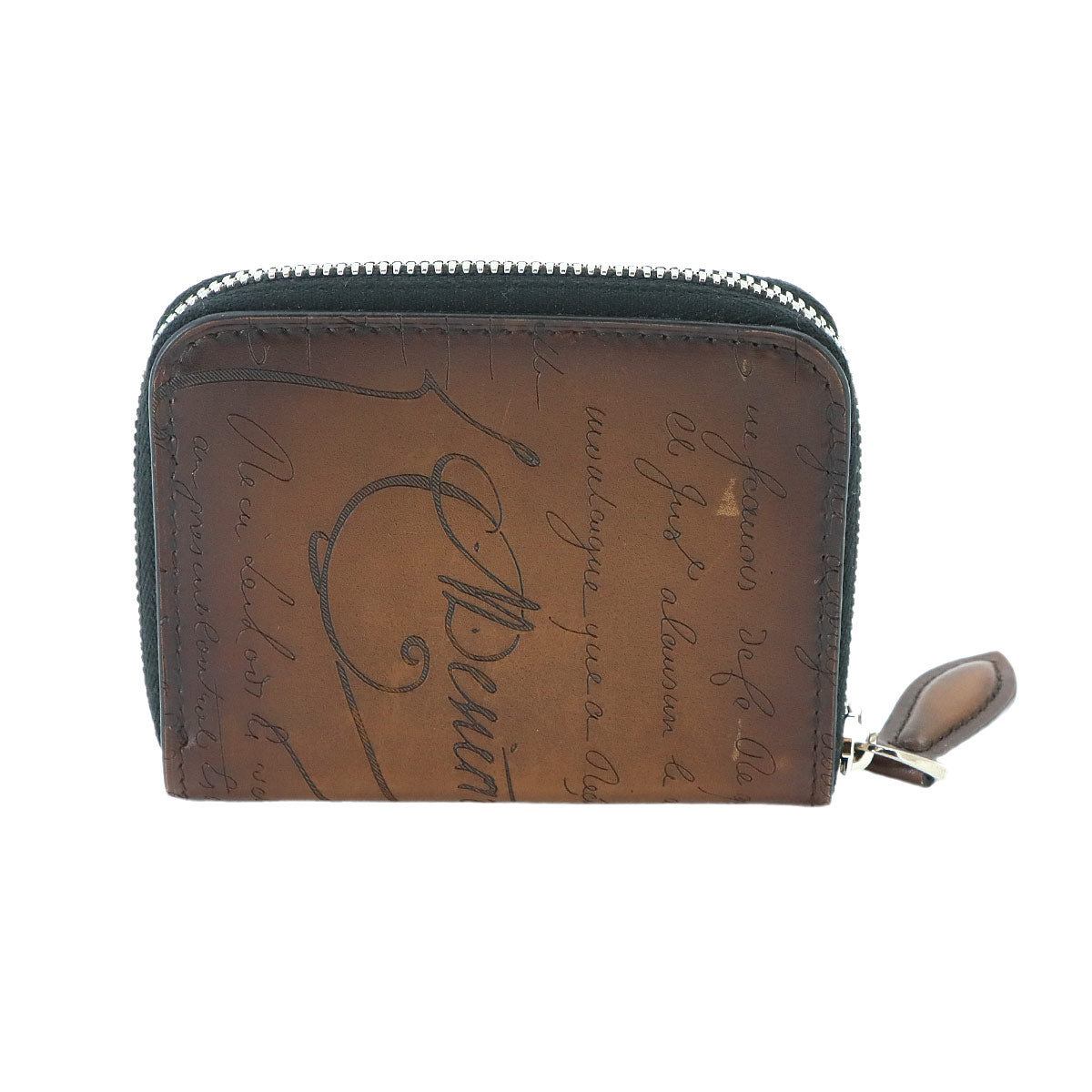 Calligraphy Wapa Coin Case Venetian Leather Brown Purse