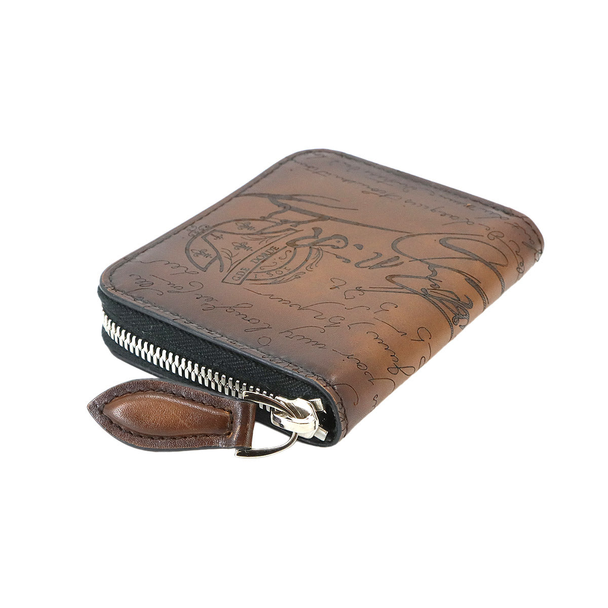 Calligraphy Wapa Coin Case Venetian Leather Brown Purse