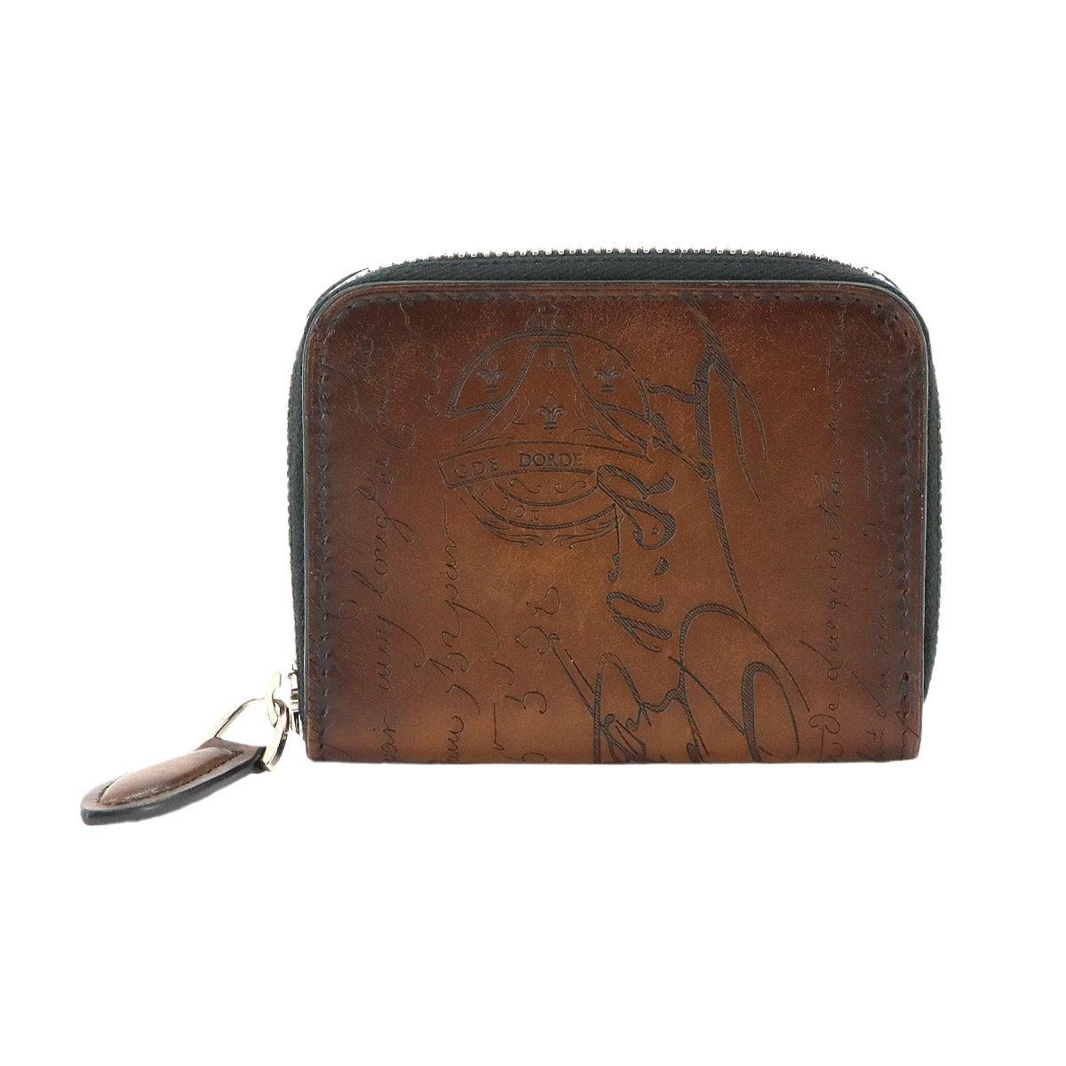 Calligraphy Wapa Coin Case Venetian Leather Brown Purse