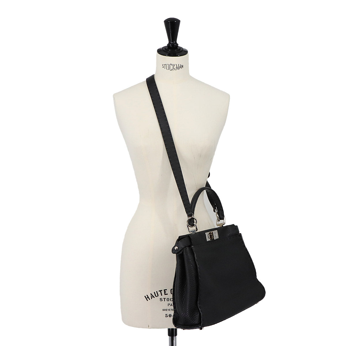 Selleria Peekaboo Regular Hand Shoulder Bag Leather Black 8BN290