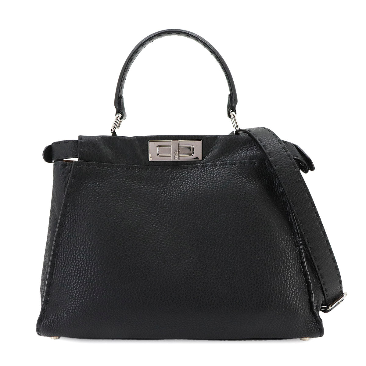 Selleria Peekaboo Regular Hand Shoulder Bag Leather Black 8BN290