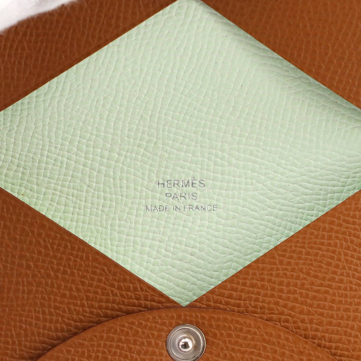 Calvi Verso Card Case Veau Epsom Gold Vert Fizz