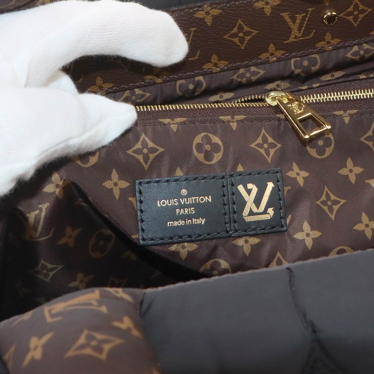 LV Pillow Onthego GM Hand Shoulder Bag Nylon Black M59005