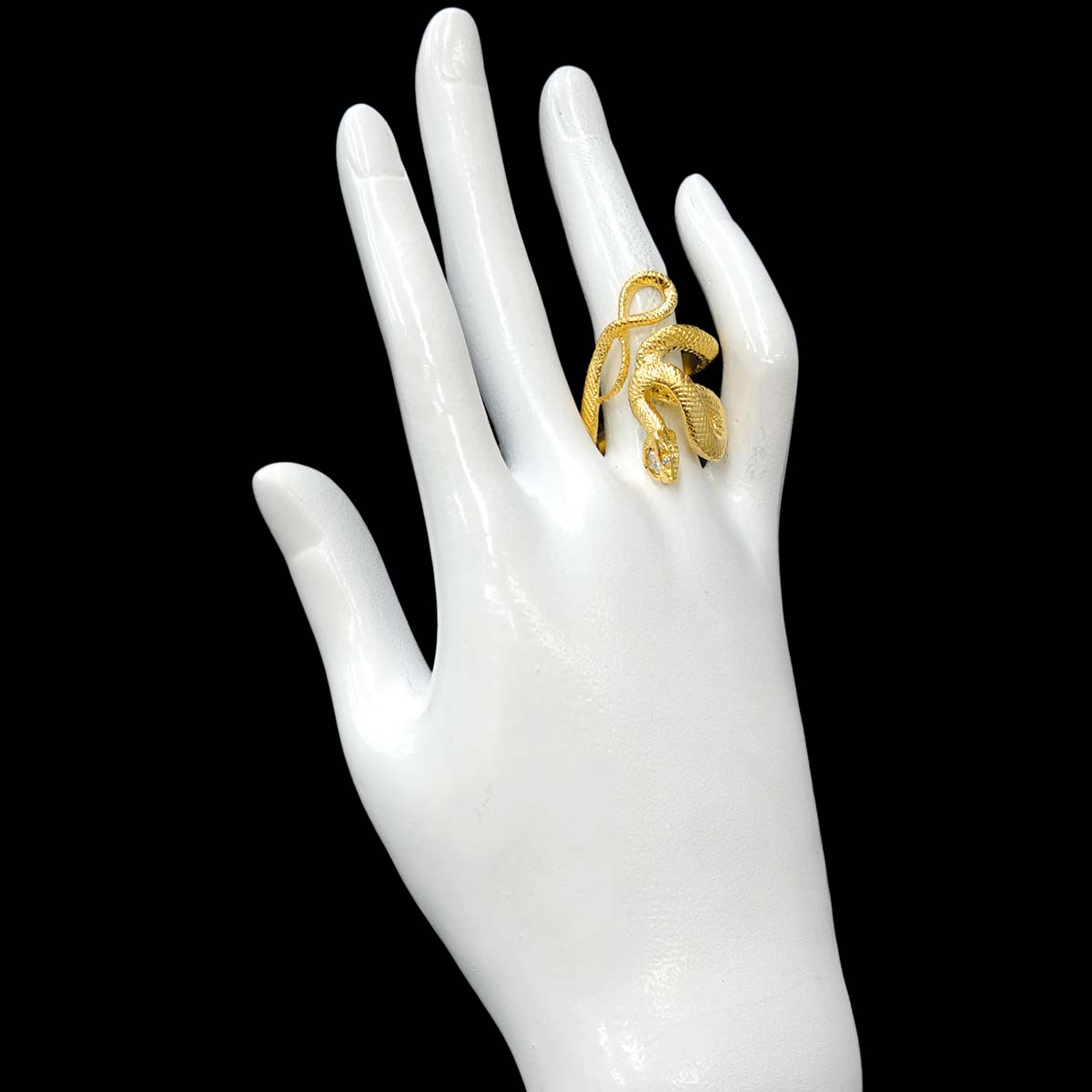 Diamond 0.20ct/0.01ct Ring 18K YG 750 Size6.75(US)