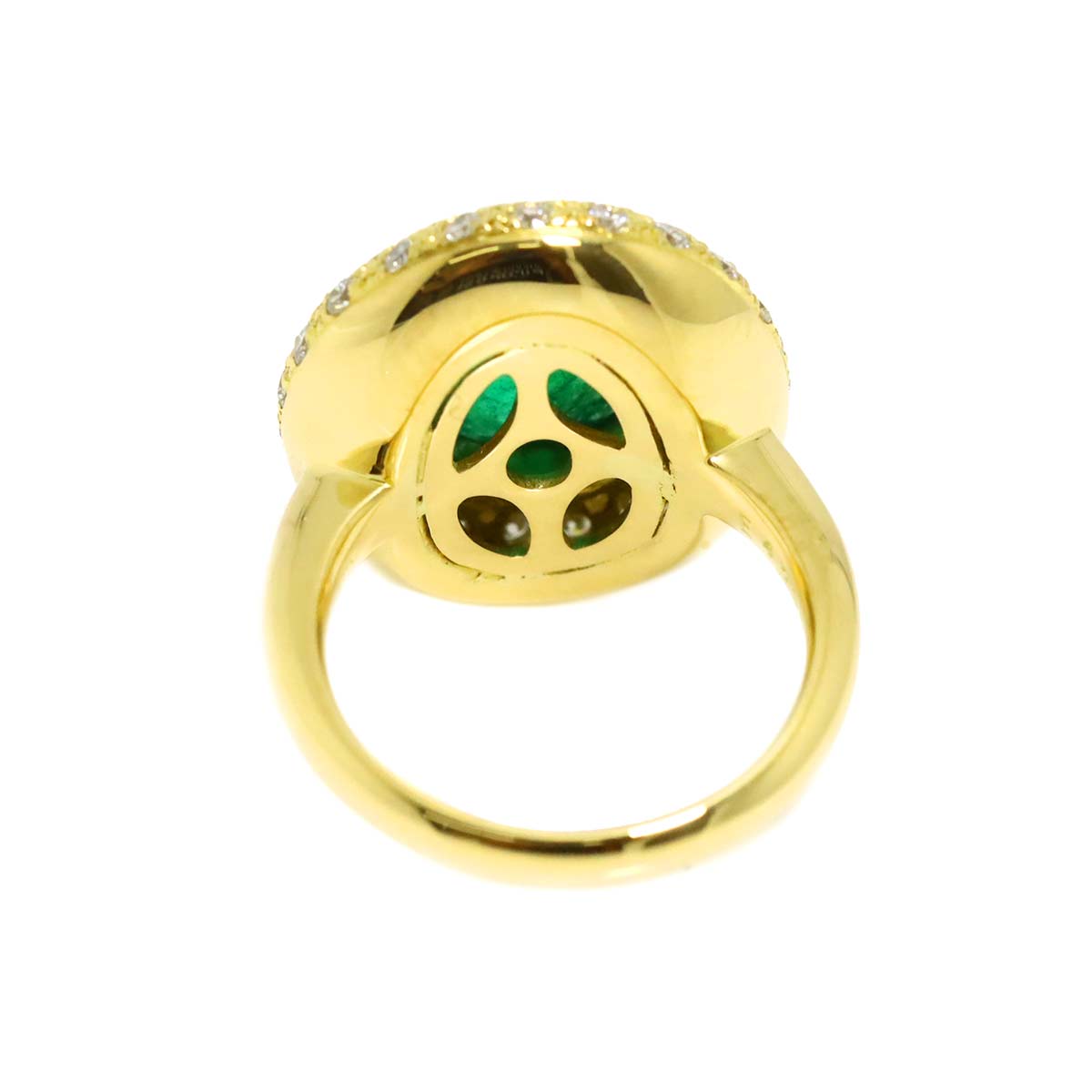 Emerald 4.23ct Diamond 1.00ct Ring 18K YG 750 Size5.5-5.75(US)