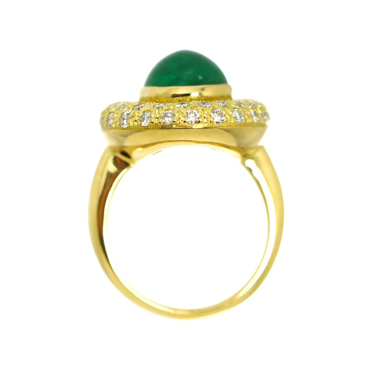 Emerald 4.23ct Diamond 1.00ct Ring 18K YG 750 Size5.5-5.75(US)