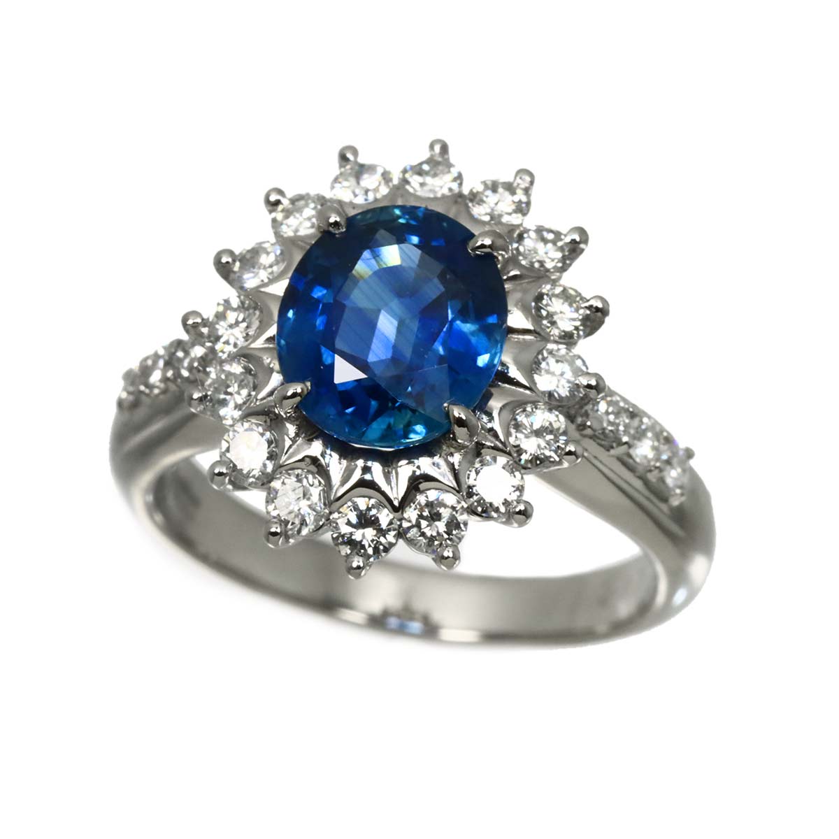 Sapphire 2.17ct Diamond 0.65ct Ring Pt Platinum size5.5-5.75(US)