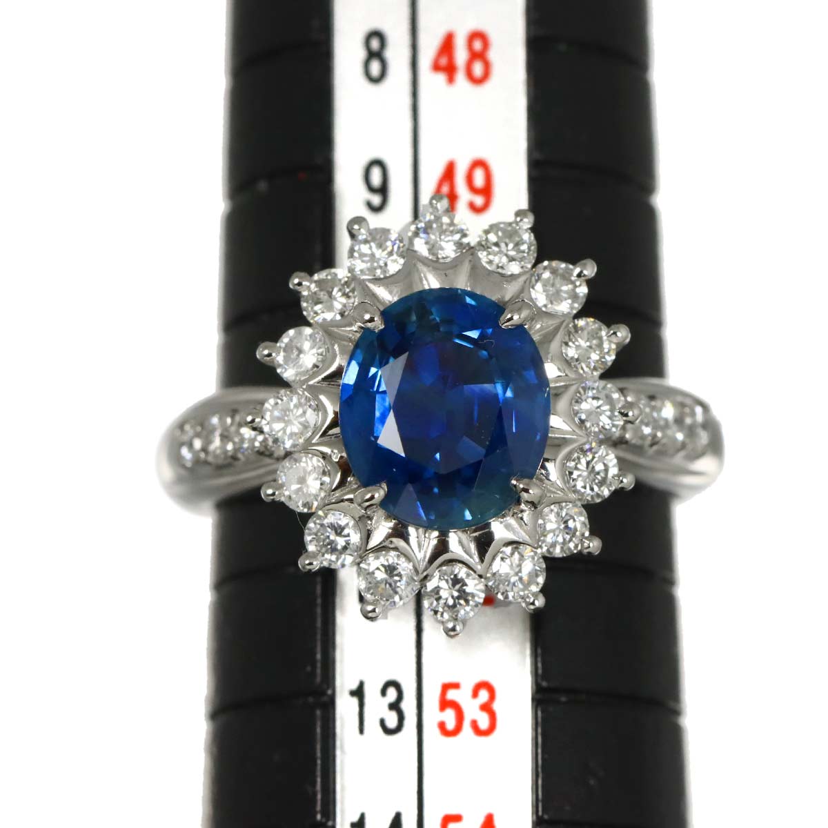 Sapphire 2.17ct Diamond 0.65ct Ring Pt Platinum size5.5-5.75(US)