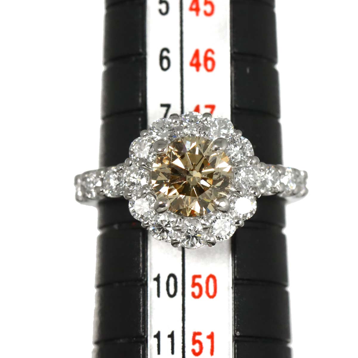 Diamond 1.010ct FLYB/I1 0.80ct Ring Pt Platinum size4.5(US)