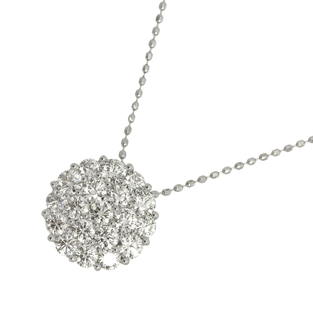 Diamond 1.00ct Necklace 18K WG White Gold 750