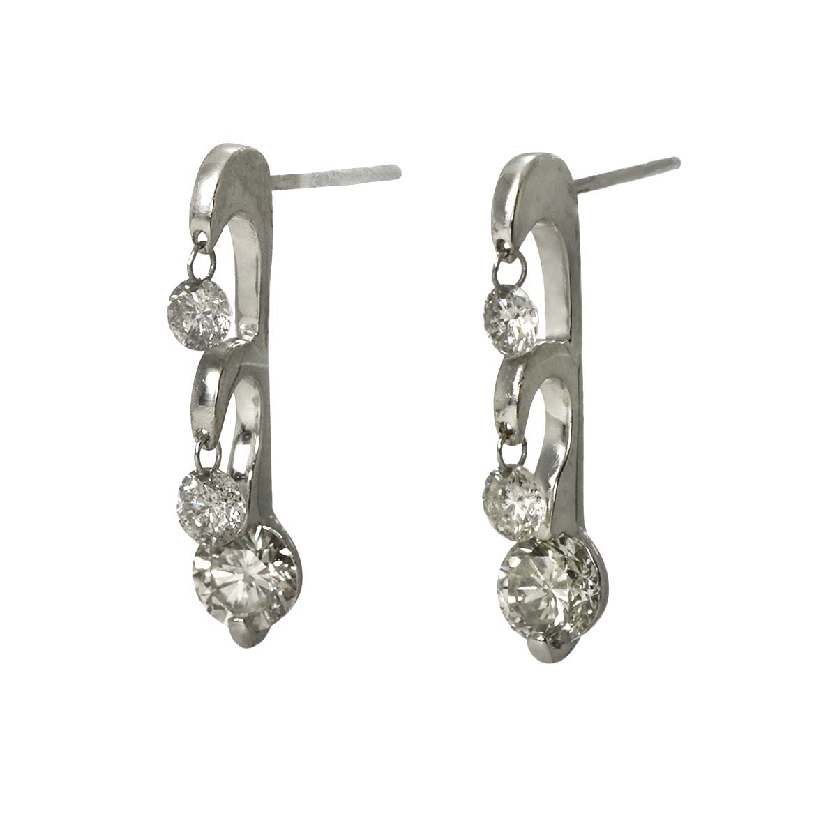 Diamond 0.541ct/0.541ct Earrings Pierced Pt Platinum