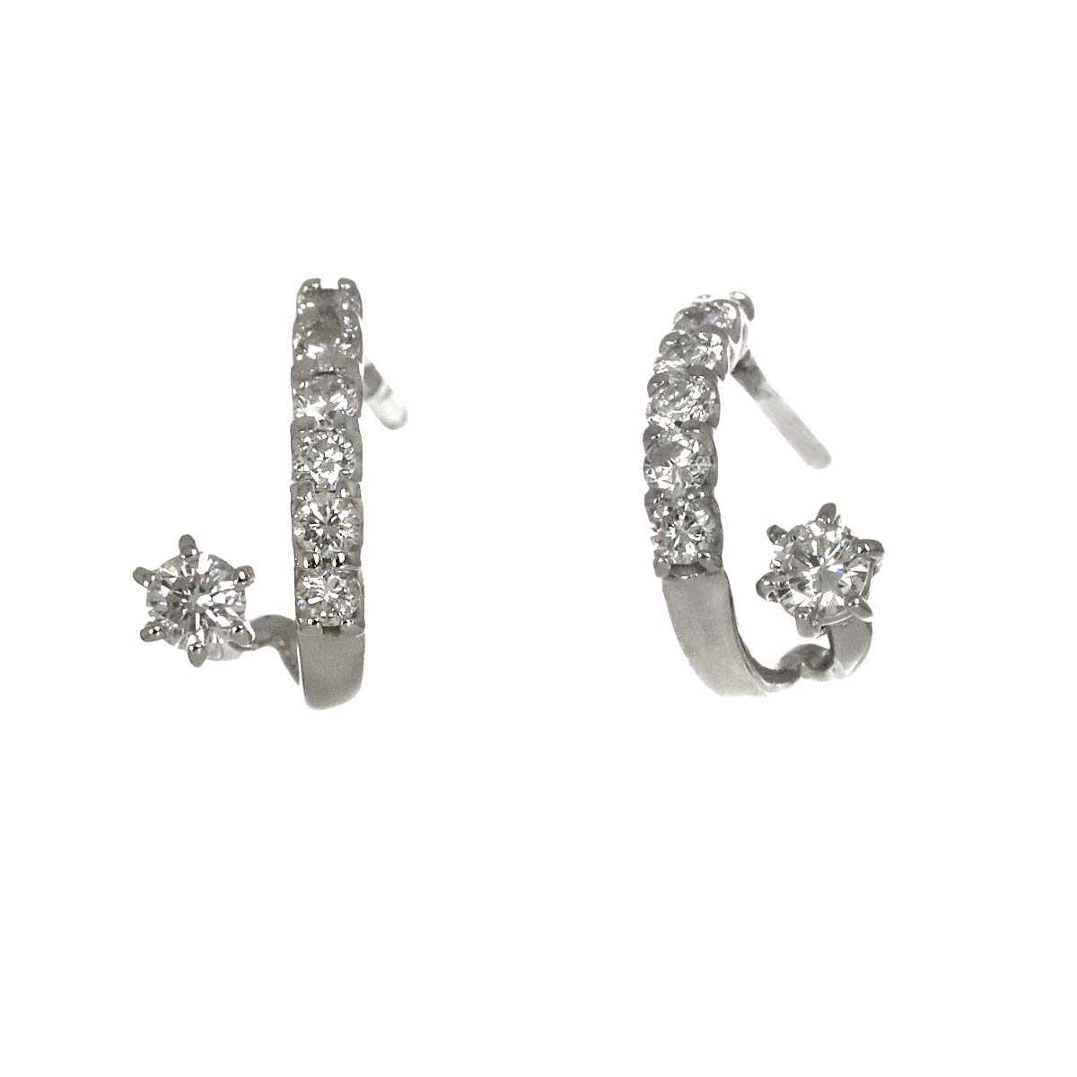 Diamond 0.20ct/0.20ct Earrings Pierced Pt Platinum