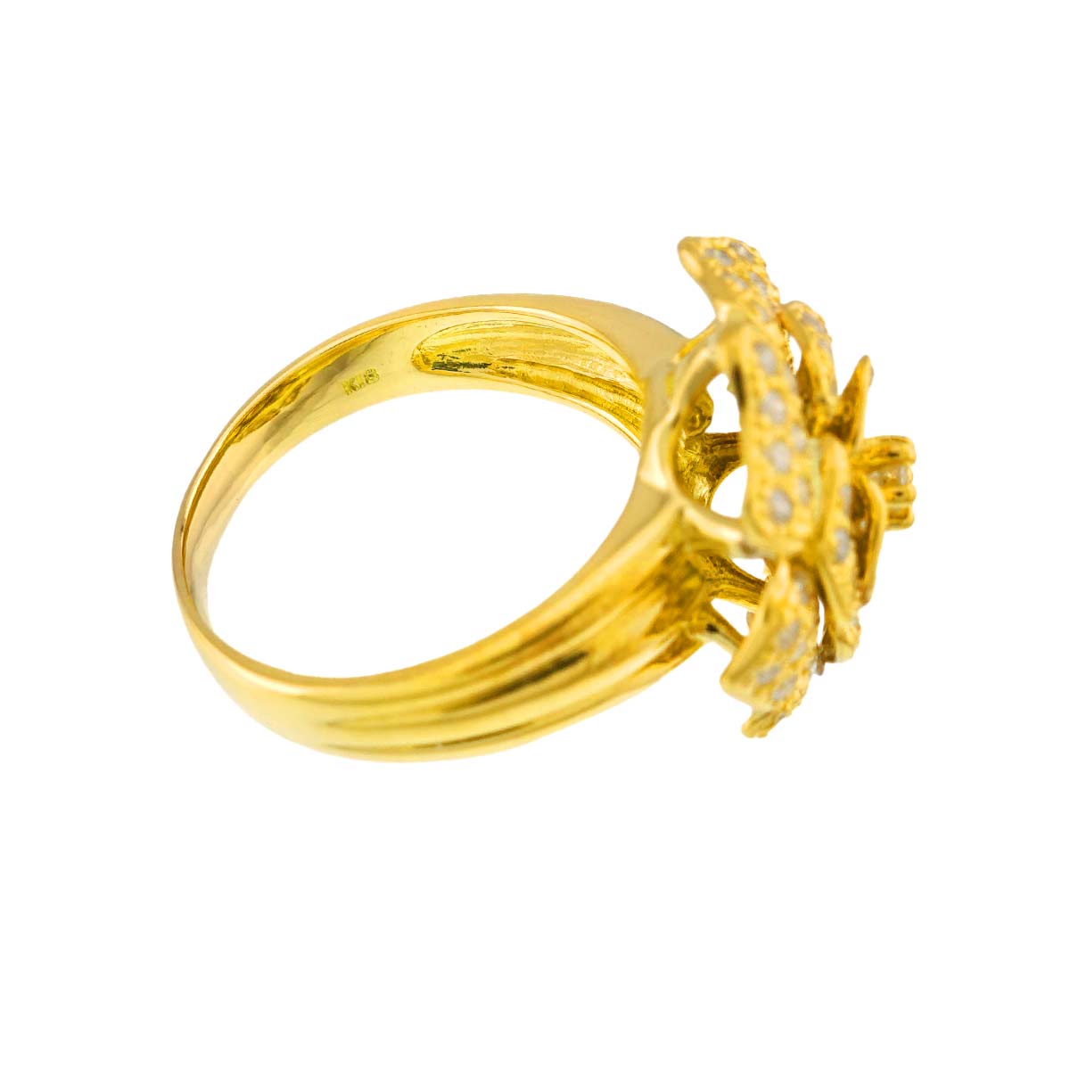 Diamond 1.14ct Ring 18K YG Yellow Gold 750 Size9(US)