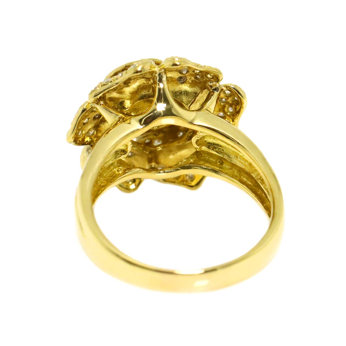 Diamond 1.14ct Ring 18K YG Yellow Gold 750 Size9(US)