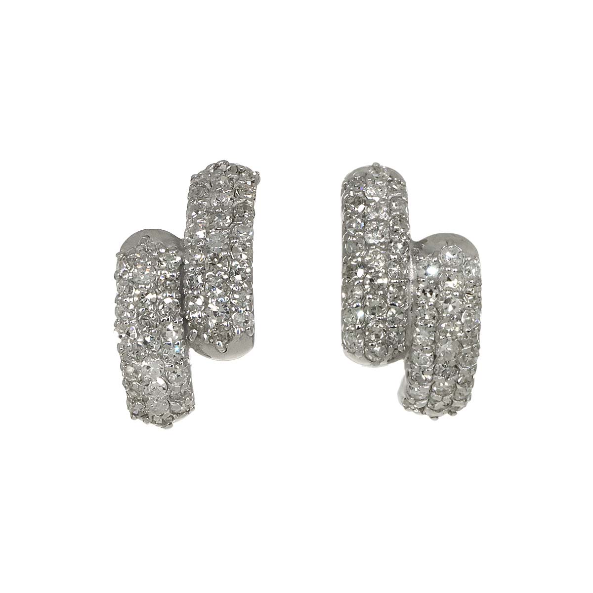 Diamond 0.50ct/0.50ct Earrings Pierced 14K K14 WG 585