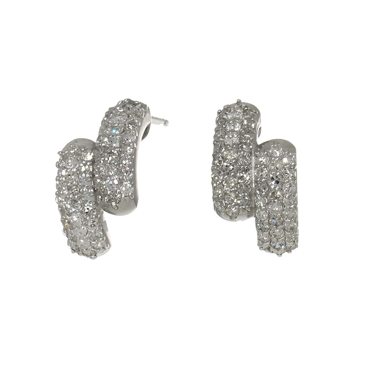 Diamond 0.50ct/0.50ct Earrings Pierced 14K K14 WG 585