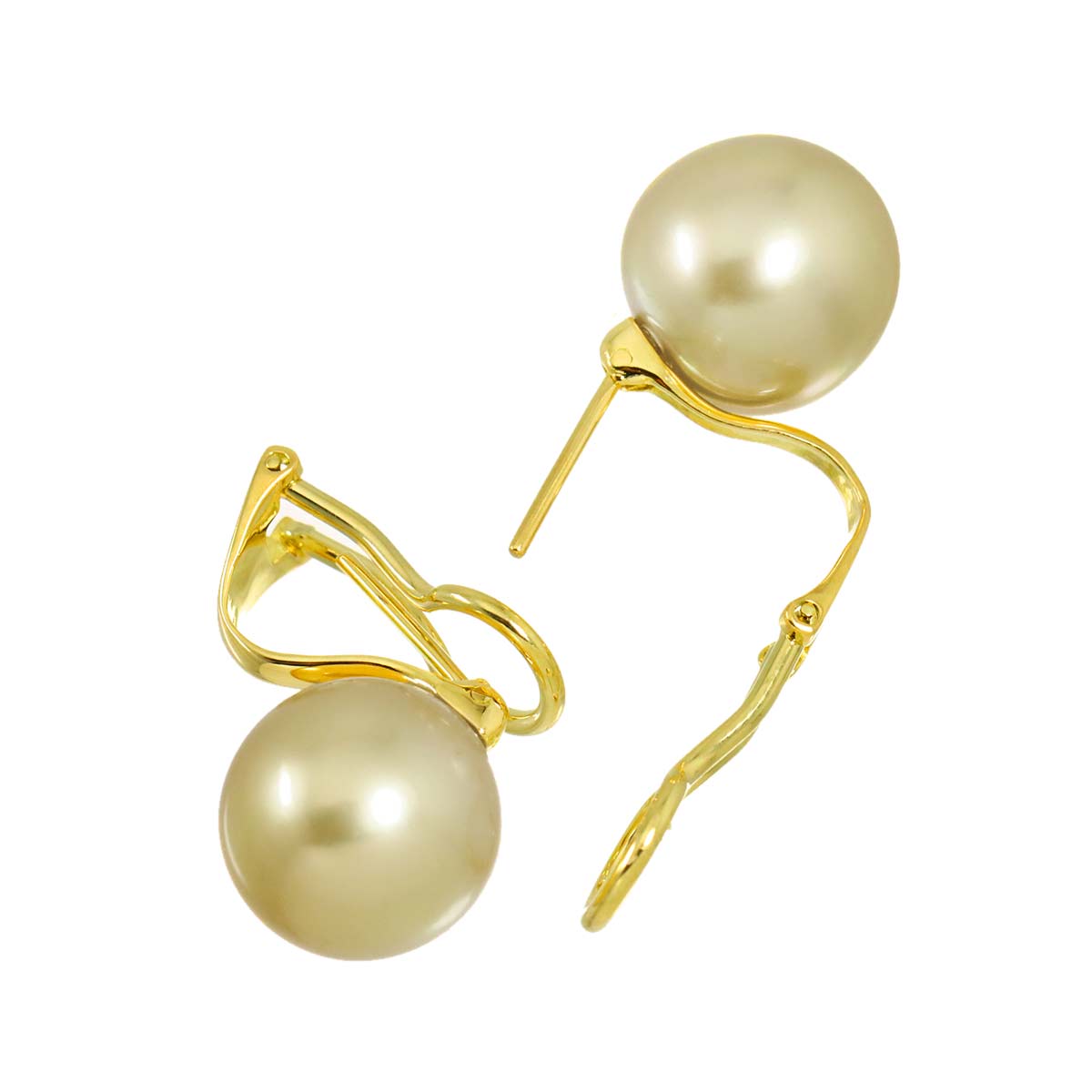 South Sea pearl 11.0mm Earrings Pierced 18K YG