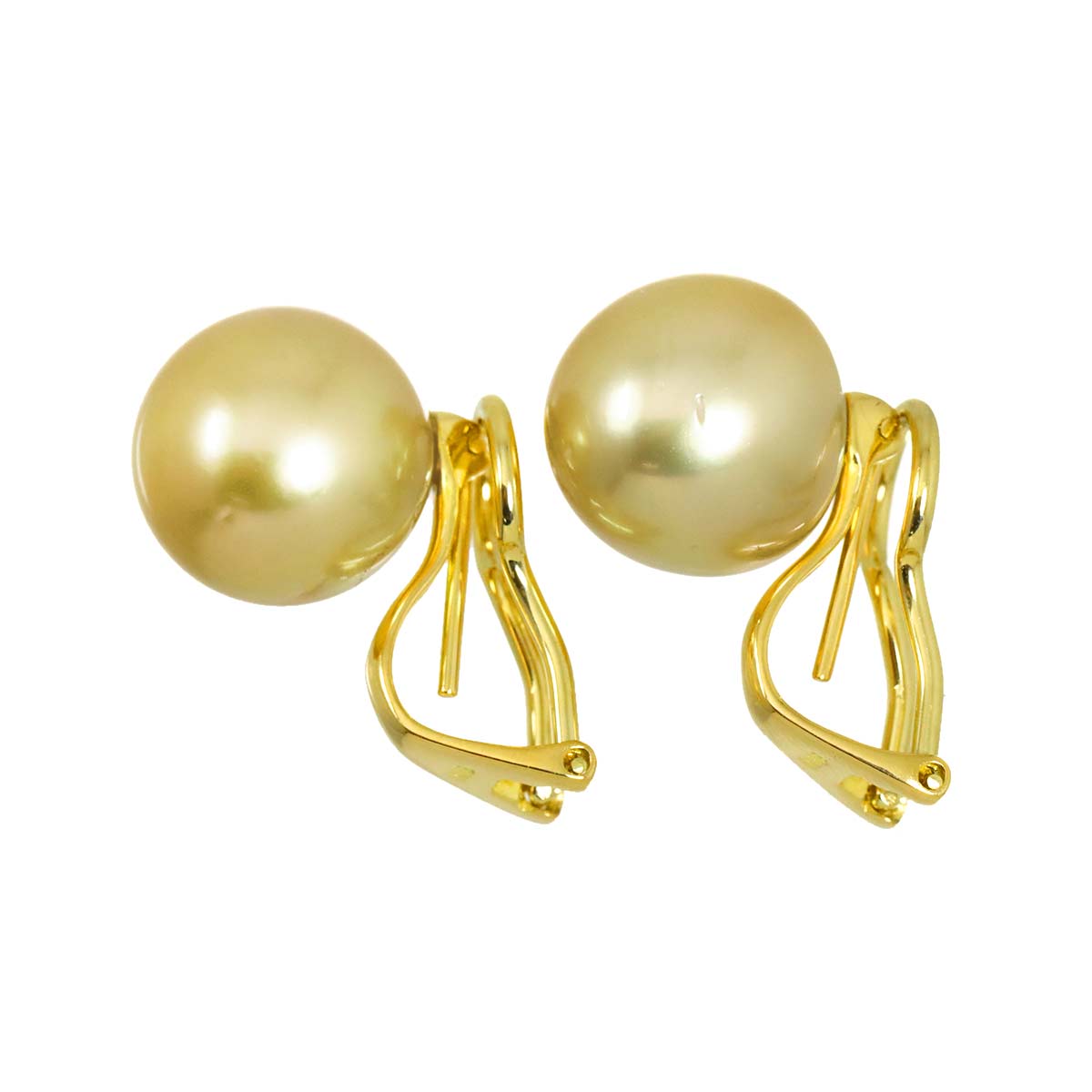 South Sea pearl 11.0mm Earrings Pierced 18K YG
