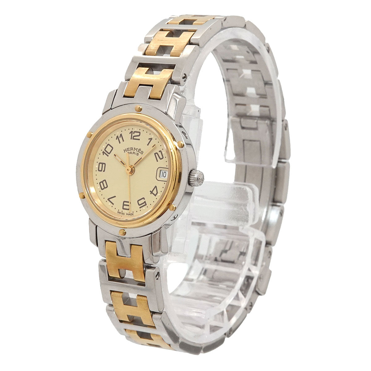 Clipper Two Tone CL4 220 Quartz Date cream Dial Ladies Watch