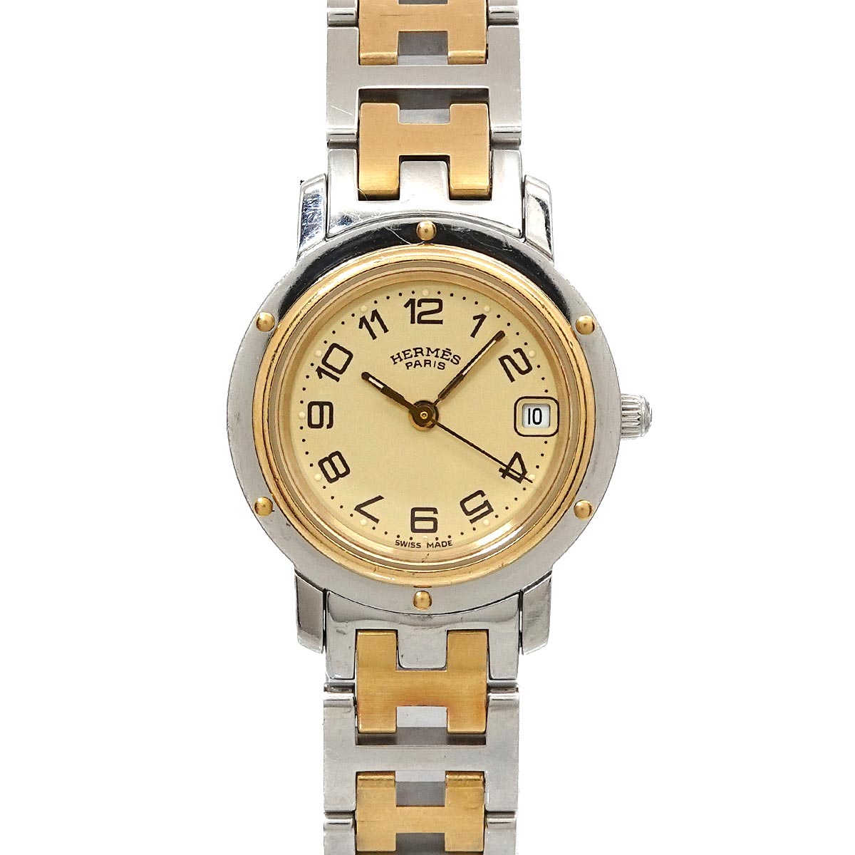 Clipper Two Tone CL4 220 Quartz Date cream Dial Ladies Watch