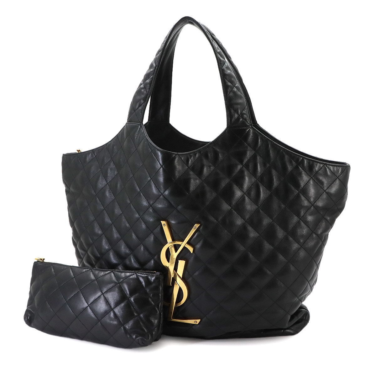 Icare Maxi Shopping Tote Bag Leather Black 698651
