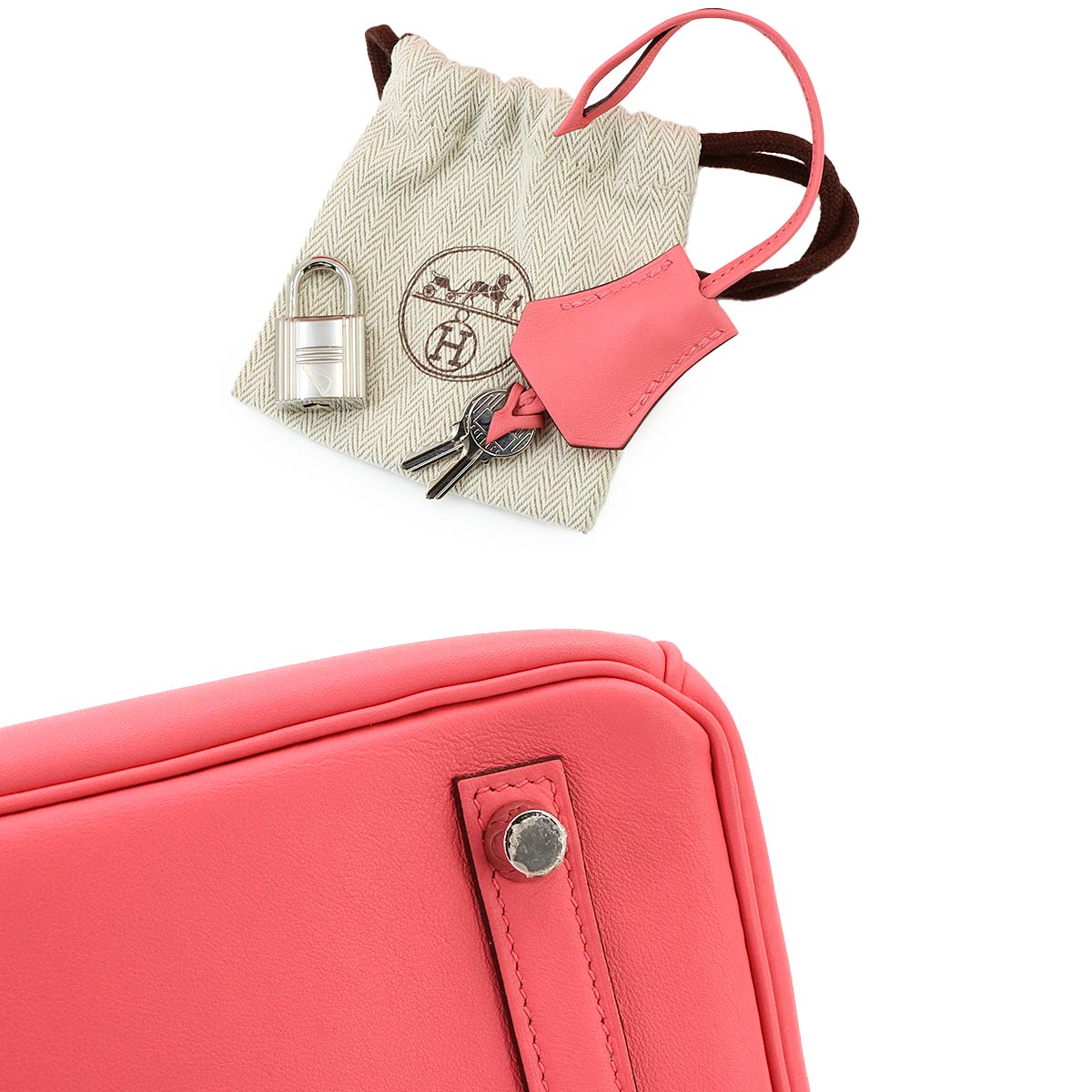 Birkin 25 Hand Bag Swift Leather Rose Azalee Purse Pink
