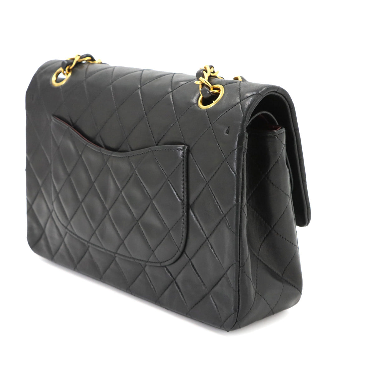 Matelasse 25 Chain Shoulder Bag Leather Black A01112