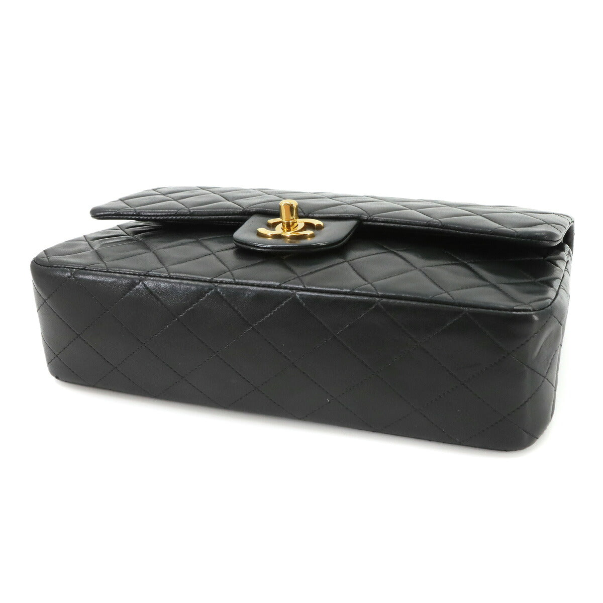 Matelasse 25 Chain Shoulder Bag Leather Black A01112