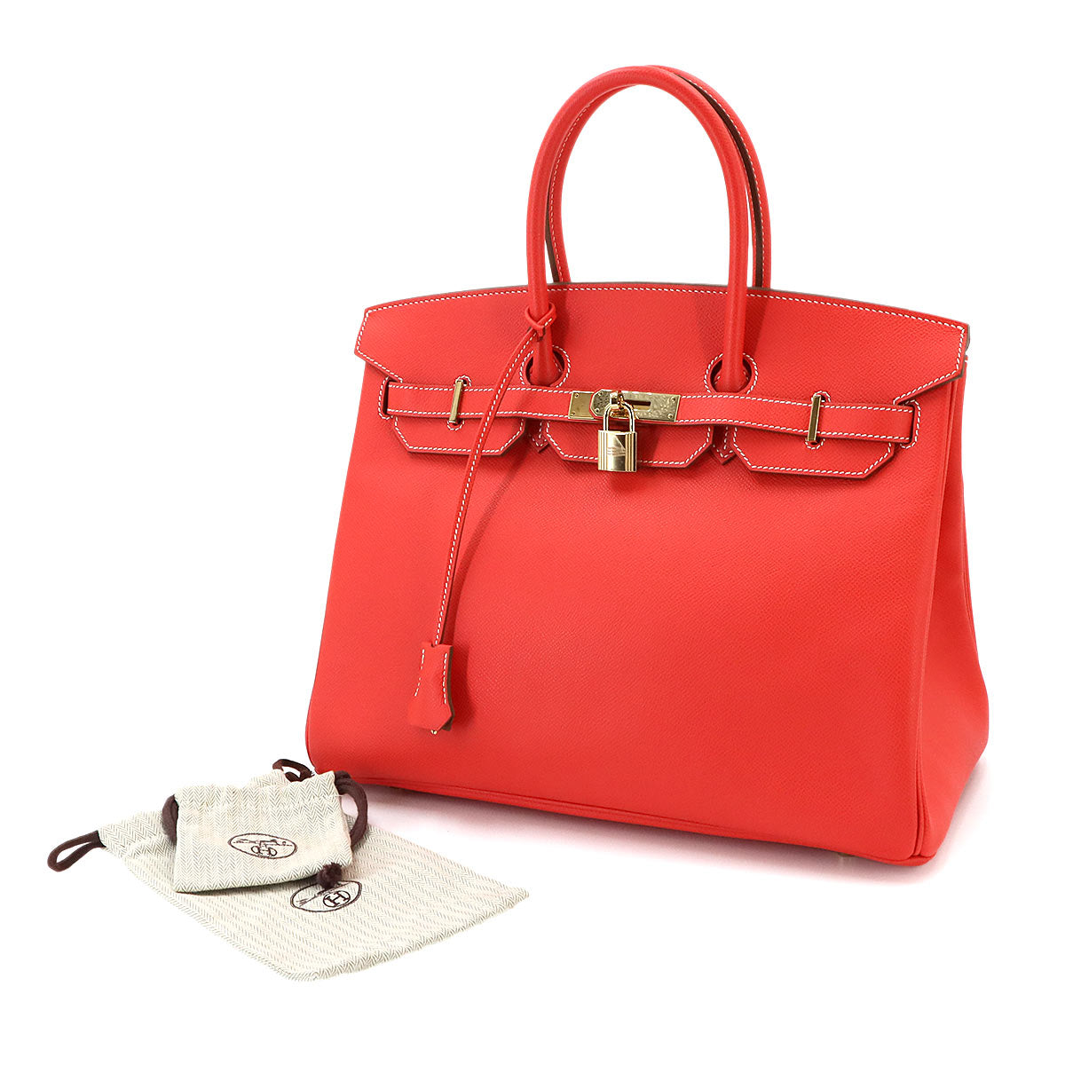 Candy Birkin 35 Hand Bag Epsom Rose Jaipur Gold Purse