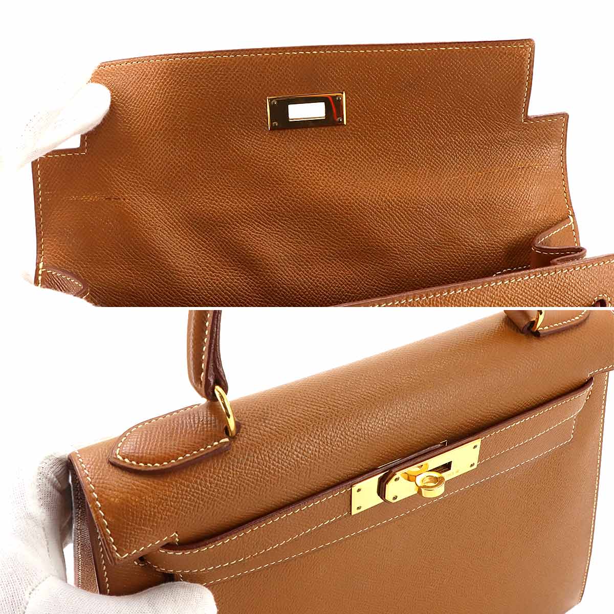 Kelly 28 Couchevel Epsom Gold 2way Hand Shoulder Bag Purse