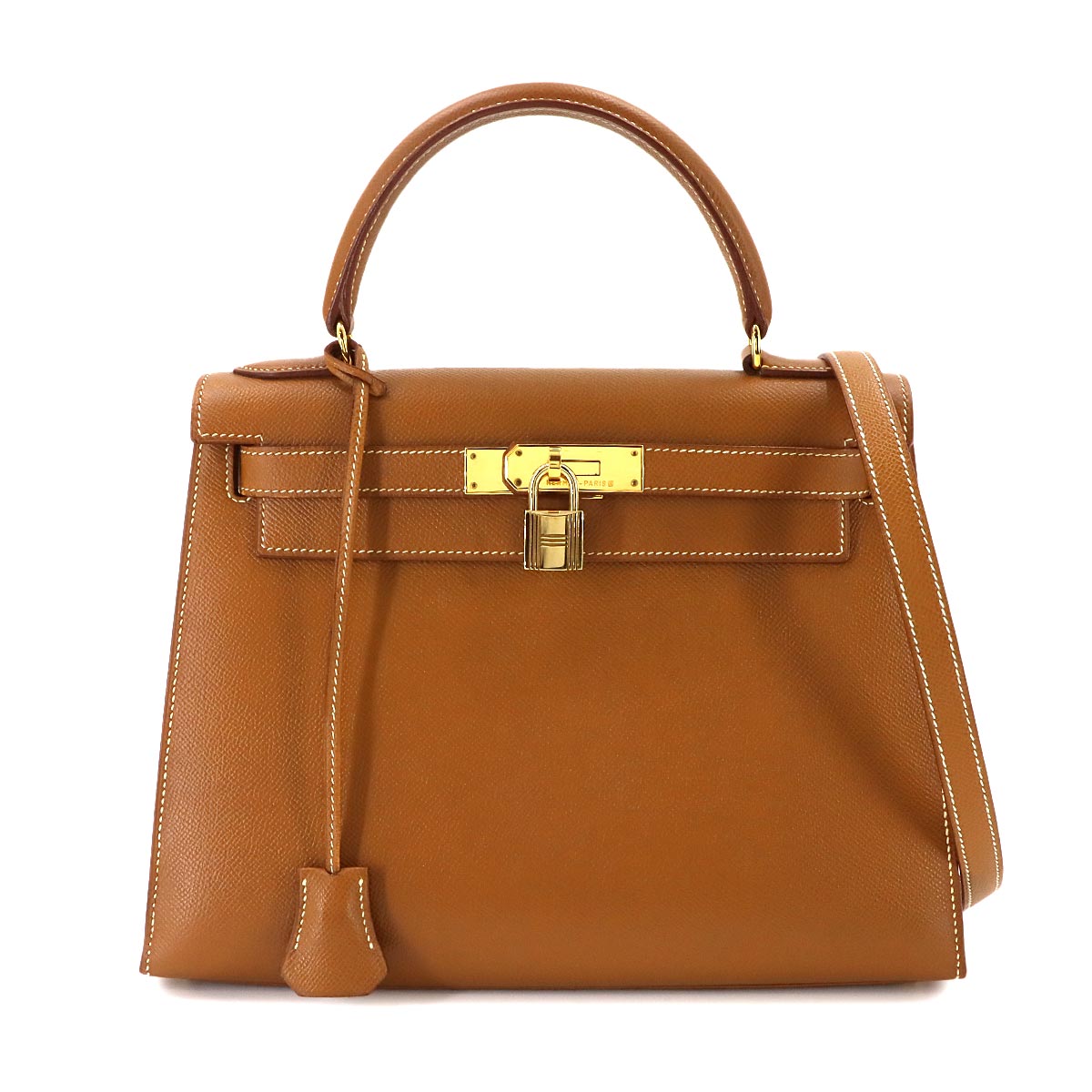 Kelly 28 Couchevel Epsom Gold 2way Hand Shoulder Bag Purse