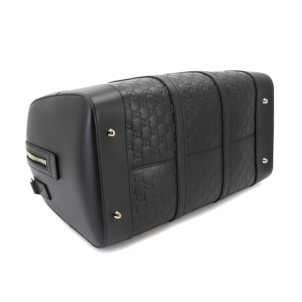Guccissima Boston Shoulder Bag Leather Black 406380