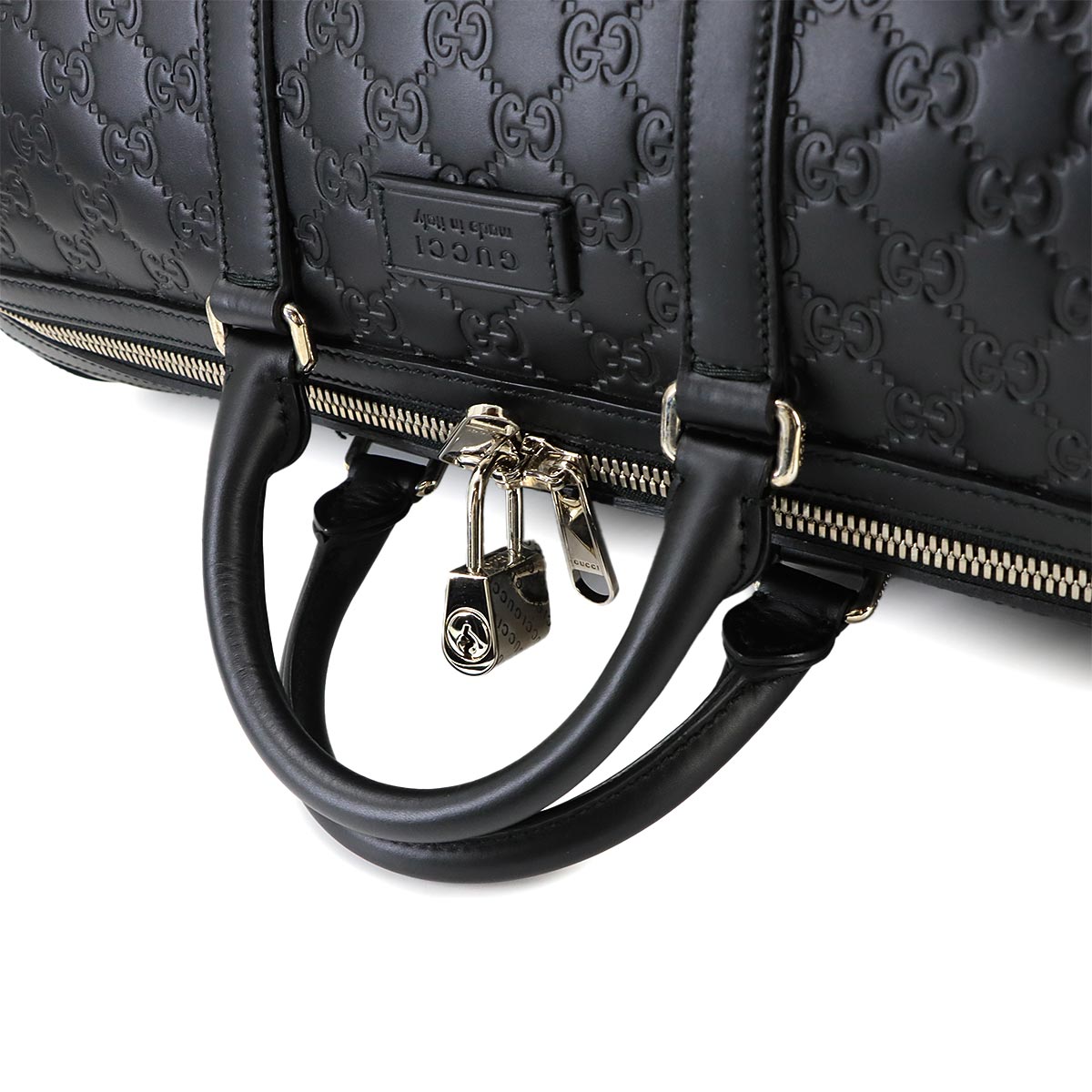 Guccissima Boston Shoulder Bag Leather Black 406380