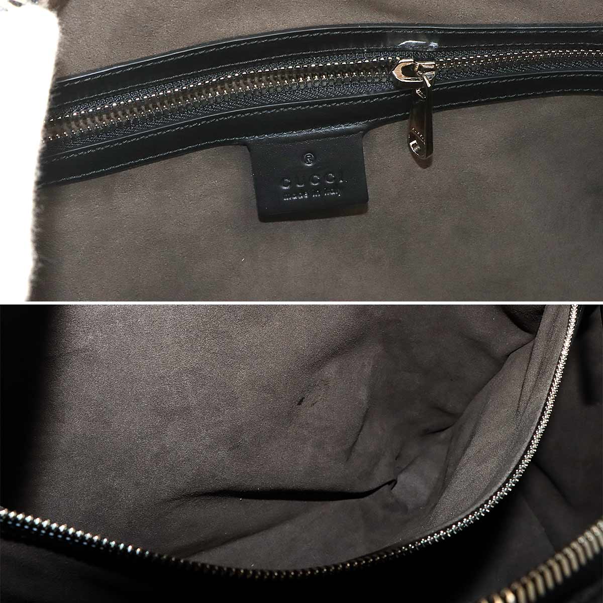 Guccissima Boston Shoulder Bag Leather Black 406380