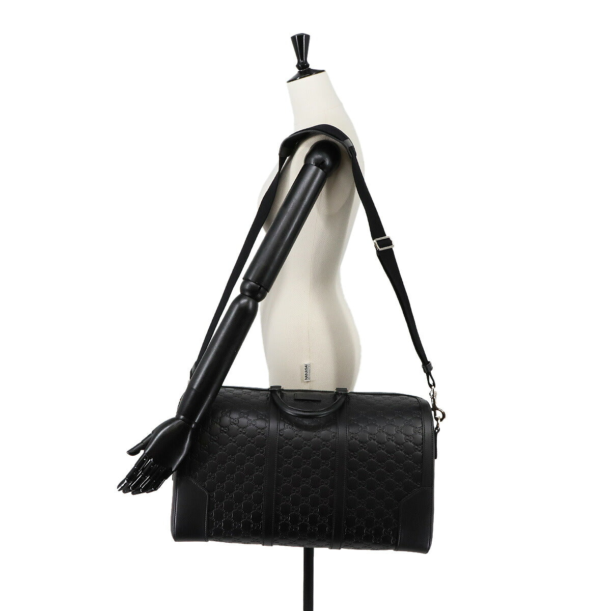 Guccissima Boston Shoulder Bag Leather Black 406380