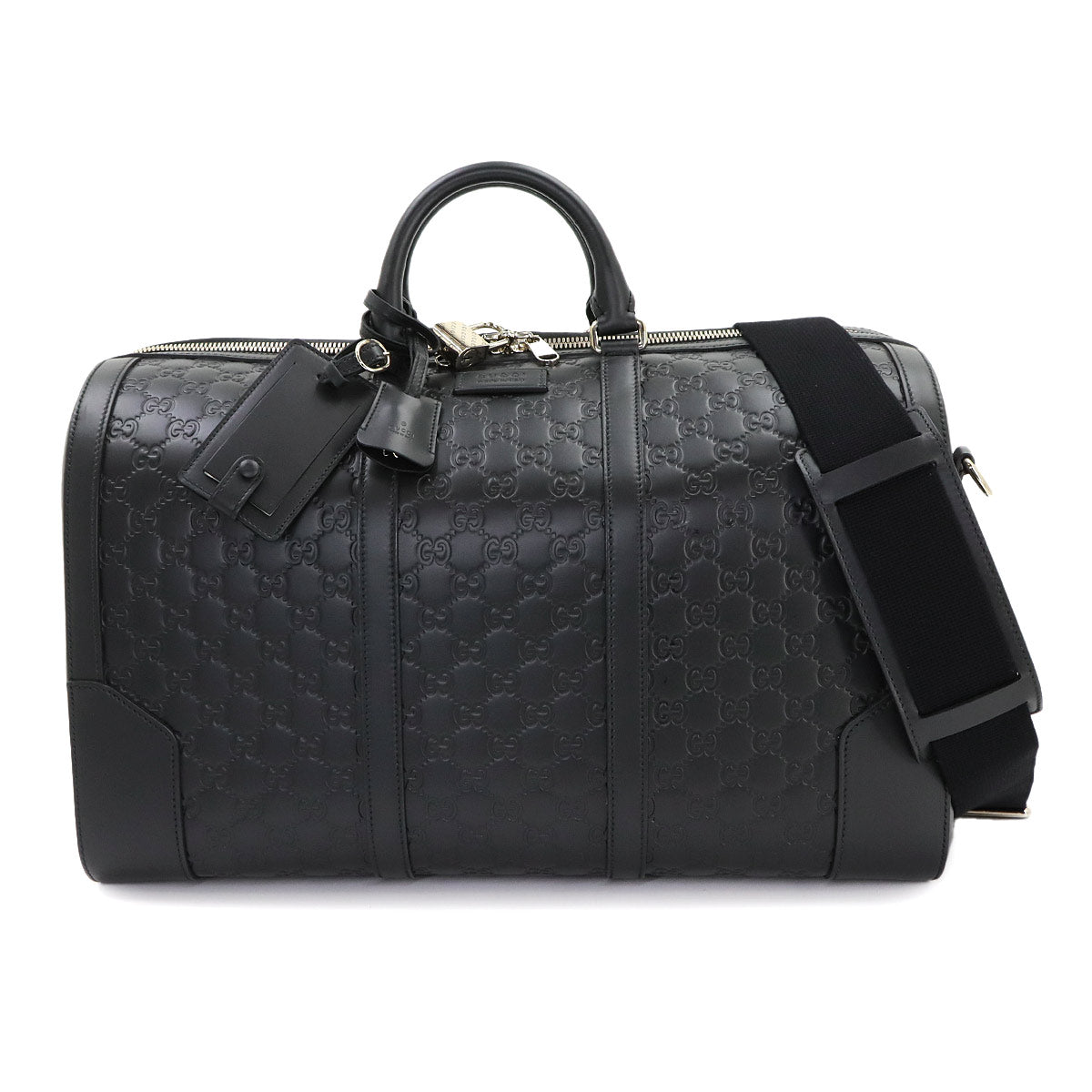 Guccissima Boston Shoulder Bag Leather Black 406380