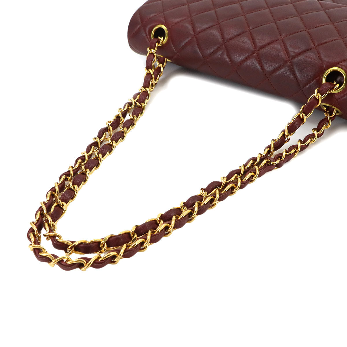 Matelasse 25 Chain Shoulder Bag Leather Bordeaux A01112