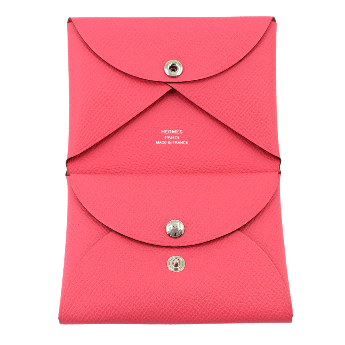 Calvi Duo Card Case Veau Epsom Rose Azalee Purse