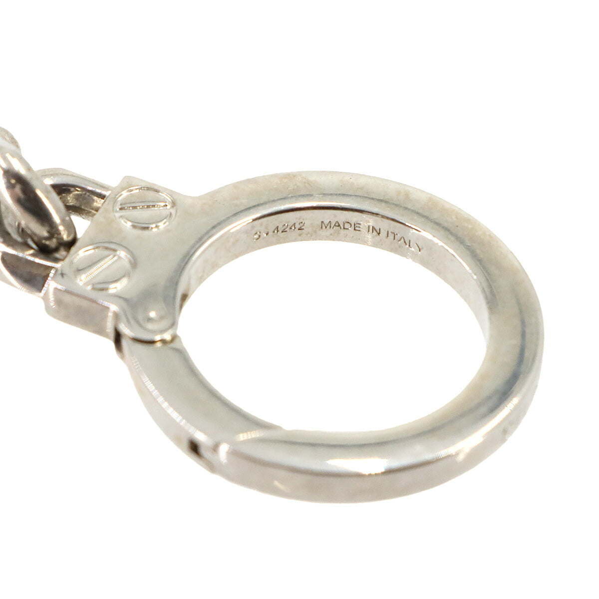 Skateboard Charm Key ring Leather Black Silver