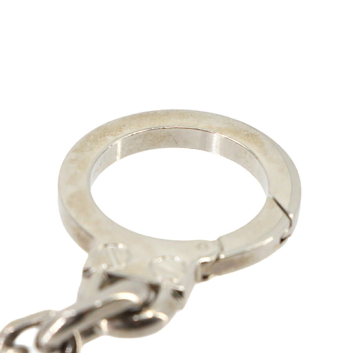 Skateboard Charm Key ring Leather Black Silver